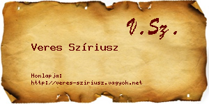 Veres Szíriusz névjegykártya